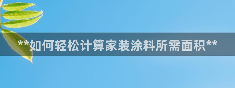 和记网页版：**如何轻松计算家装涂料所需面积**