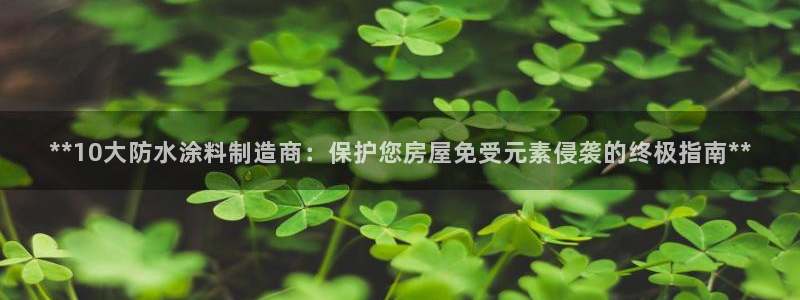 和记娱好网址：**10大防水涂料制造商：保护您房屋免受元素侵袭的终极指南**