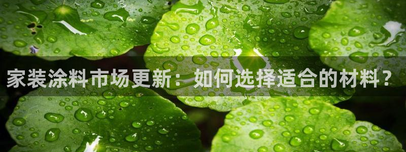 和记平台官网：家装涂料市场更新：如何选择适合的材料？