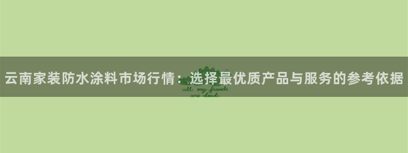 官方和记国际平台登录：云南家装防水涂料市场行情：选择最优质产品与服务的参考依据